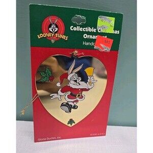 Looney Tunes BUGS BUNNY SANTA Ornament Gold 1997 Gloria Duchin Inc**** READ****